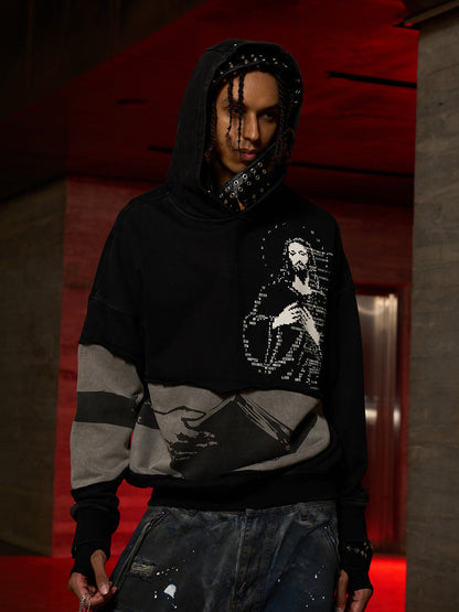 Distressed Electronic Exorcist Print Hoodie 