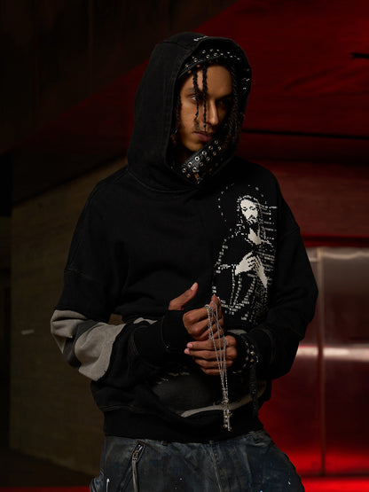 Distressed Electronic Exorcist Print Hoodie 