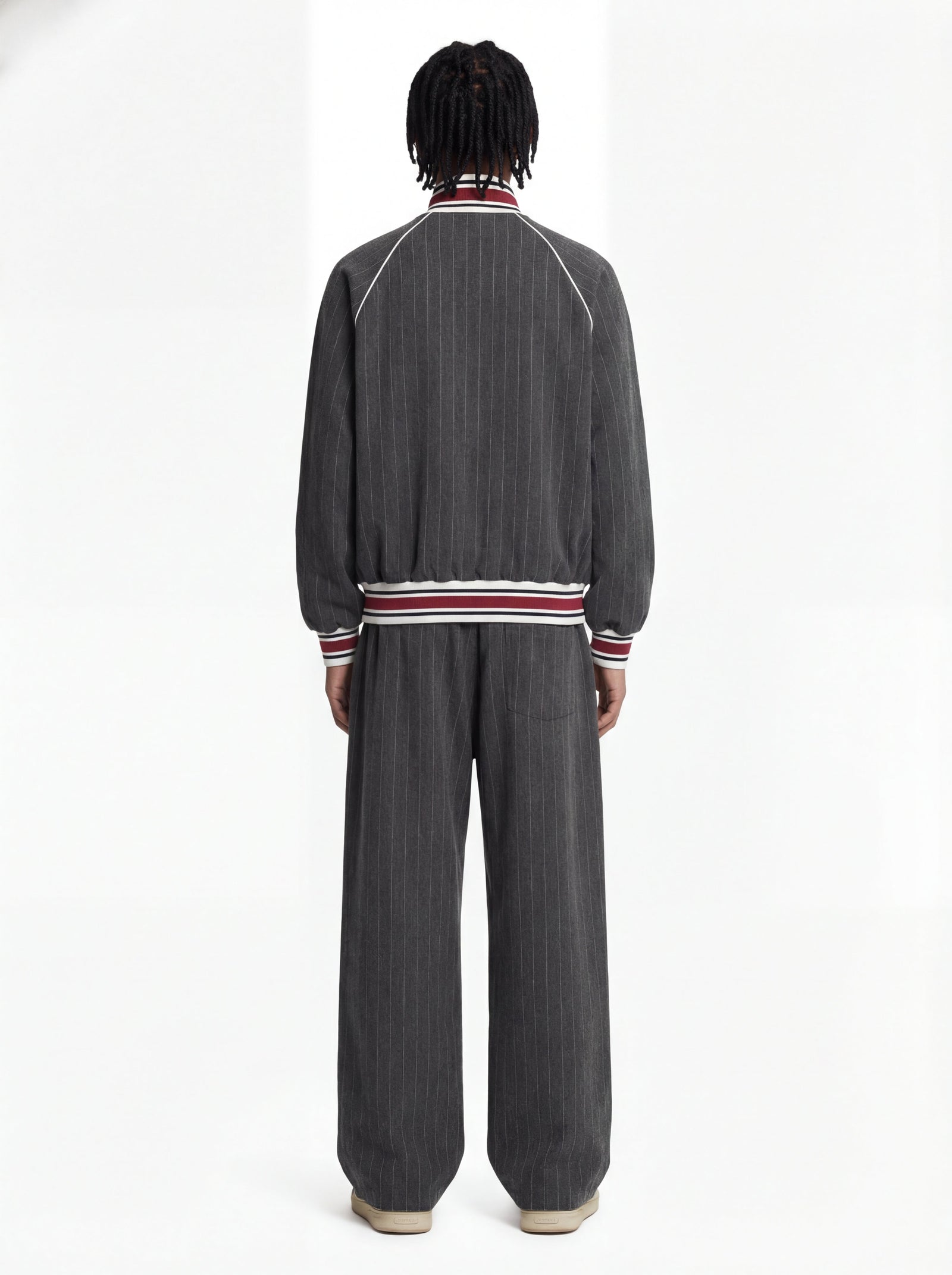 Pinstripe Vertical Embroidery Track Jacket 