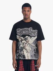 Retro Cupid Rhinestone Graphic T-Shirt 