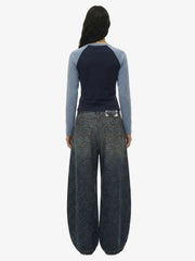Denim Street Leopard Print Barrel Jeans - 2458 