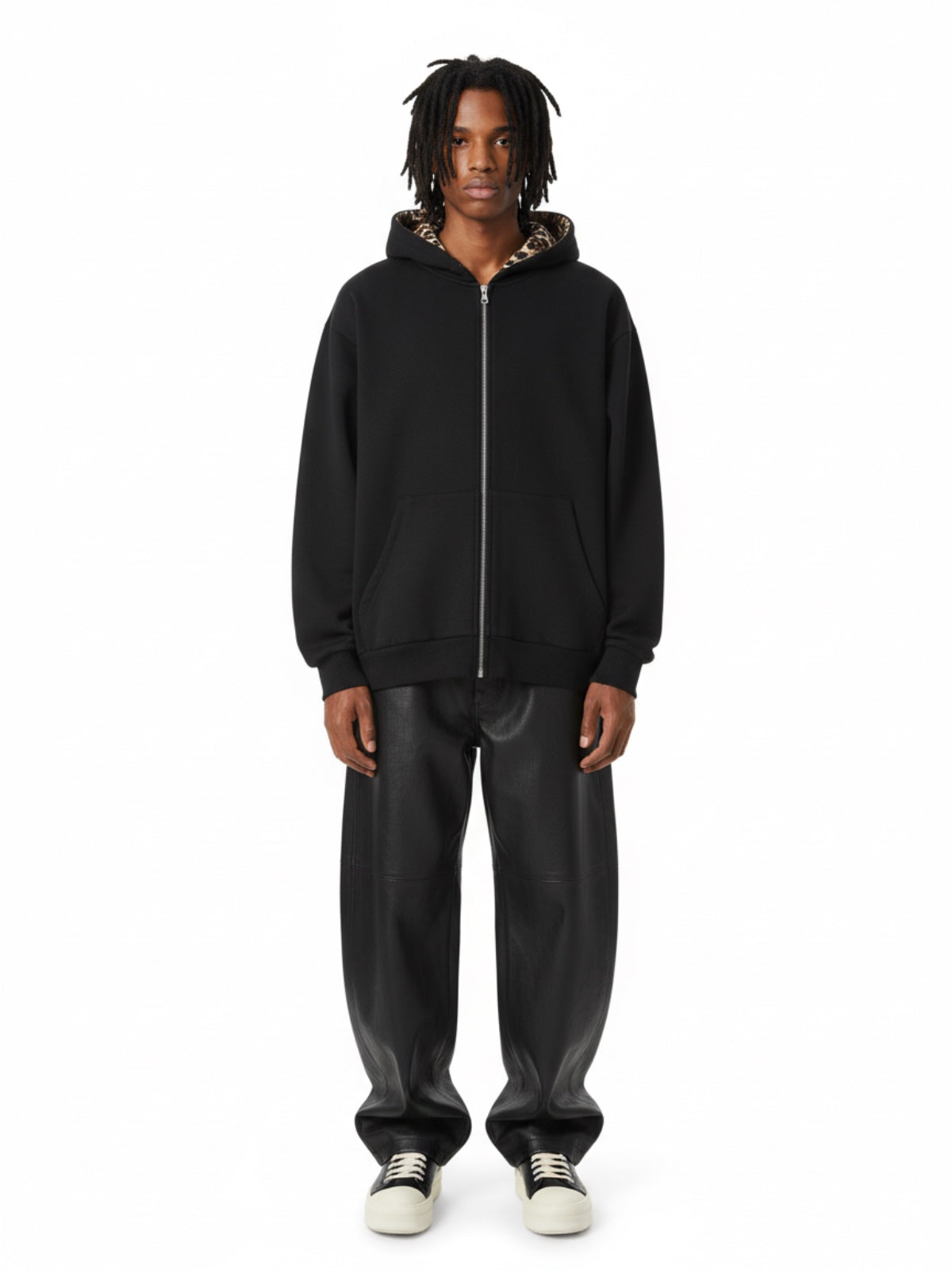 Vintage Pleated PU Leather Barrel Pants 