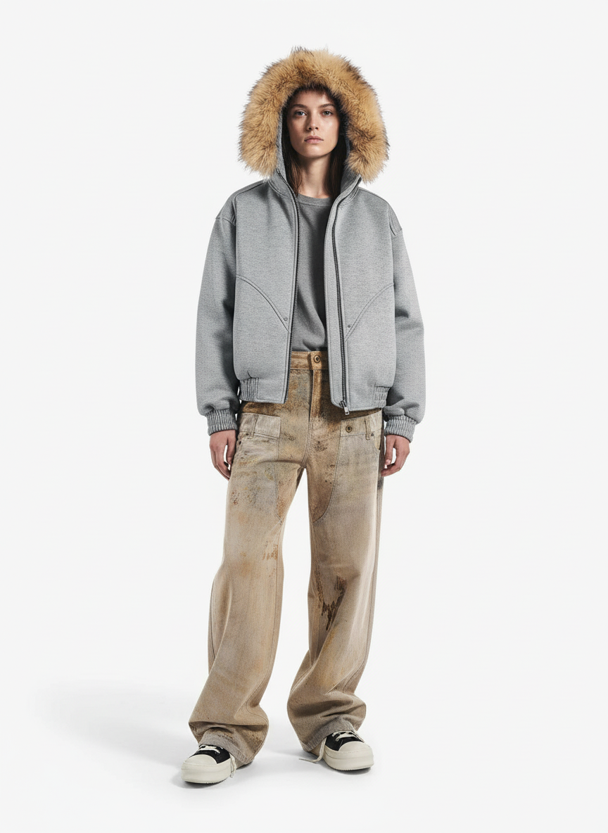 Vintage High Street Mud-Dyed Distressed Baggy Jeans 