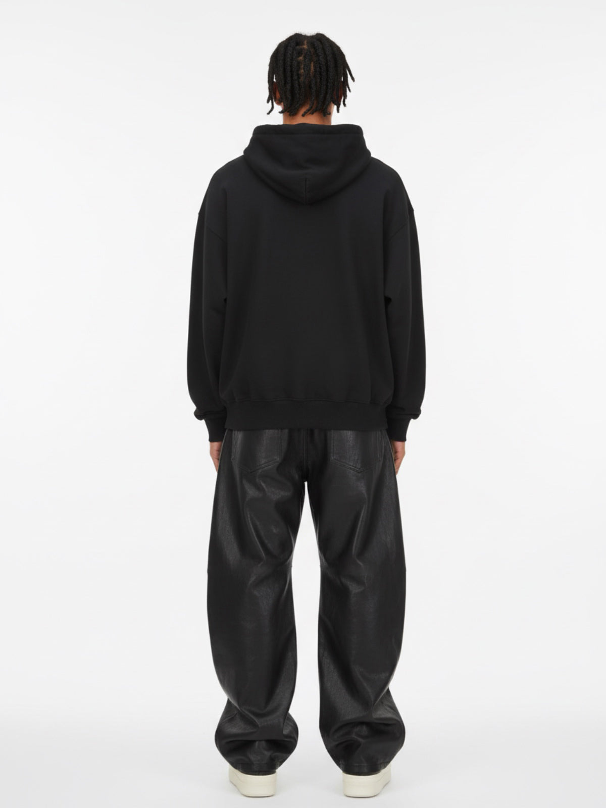 Vintage Pleated PU Leather Barrel Pants 