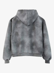Vintage Washed Tie-Dye Zip Up Hoodie & Barrel Sweatpants Tracksuit 