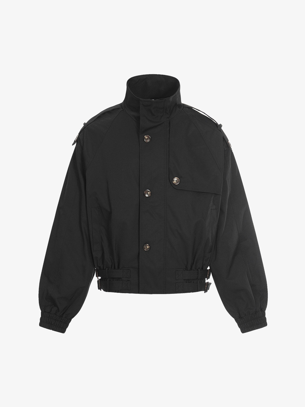 High Neck Belted Utility Cropped Jacket