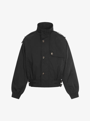 High Neck Belted Utility Cropped Jacket