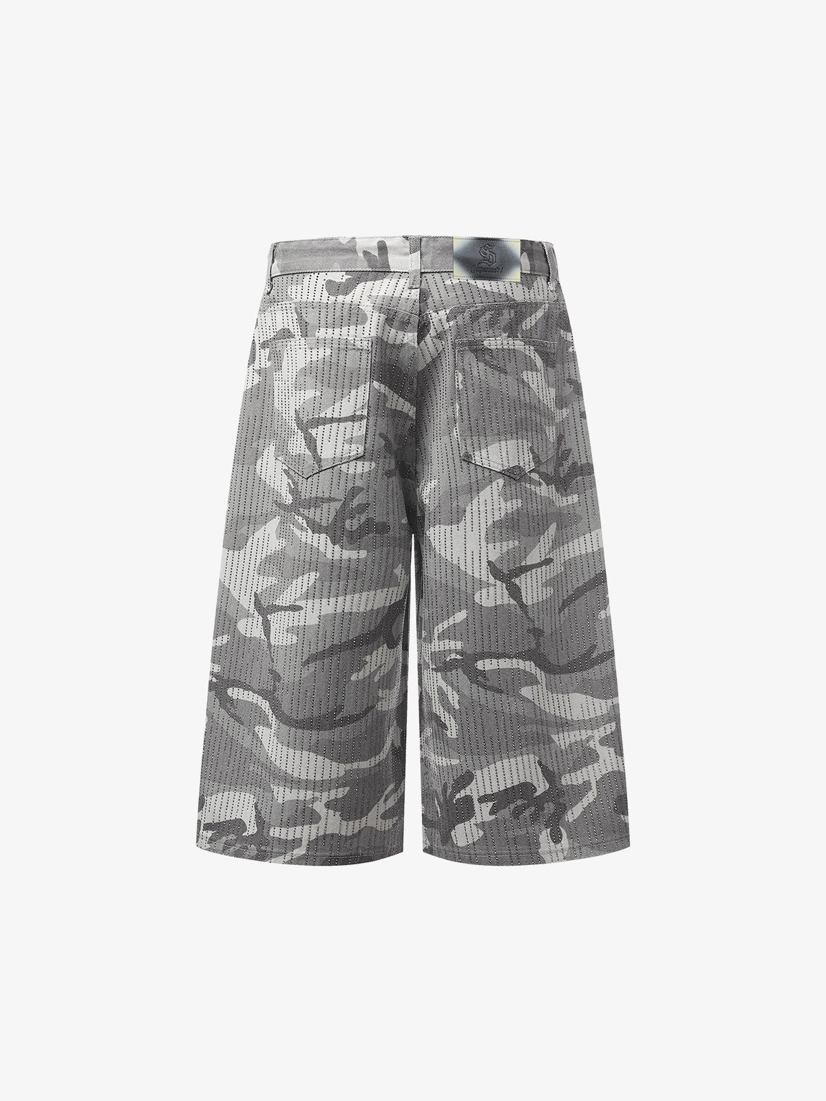 Camo Perforated Cargo Shorts – Wide-Leg Cotton Blend Utility Shorts