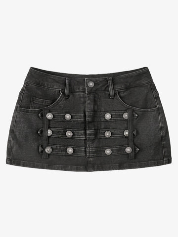 Napoleon Military Button Mini Skirt