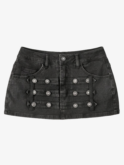Napoleon Military Button Mini Skirt