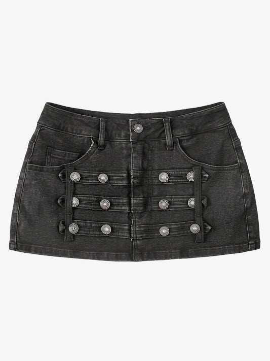 Napoleon Military Button Mini Skirt