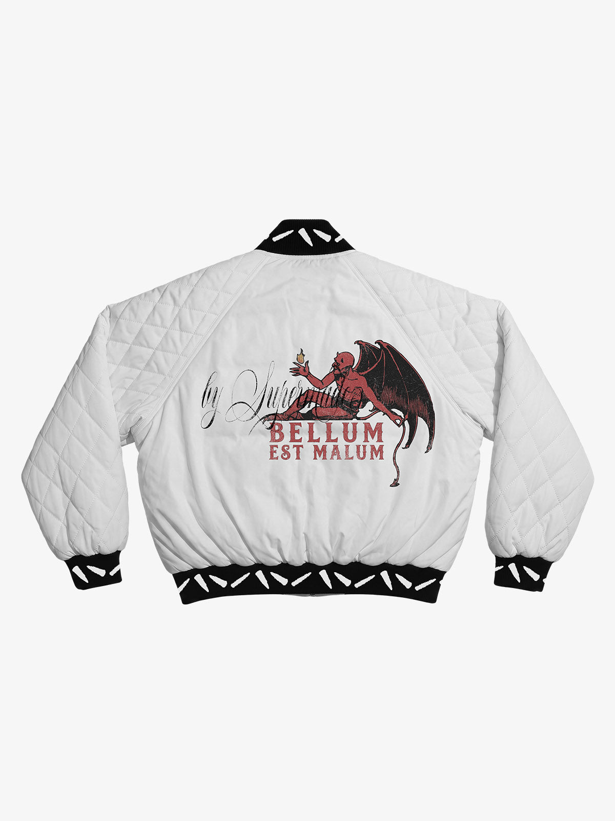 Devil Graphic Bullet-Jacquard Quilted Varsity Jacket