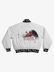 Devil Graphic Bullet-Jacquard Quilted Varsity Jacket