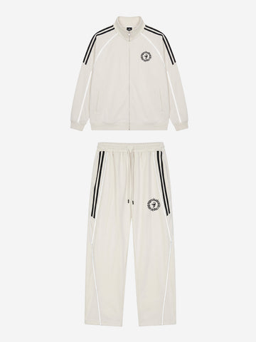 Reflective Stripe Logo Embroidered Tracksuit