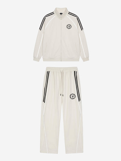 Reflective Stripe Logo Embroidered Tracksuit