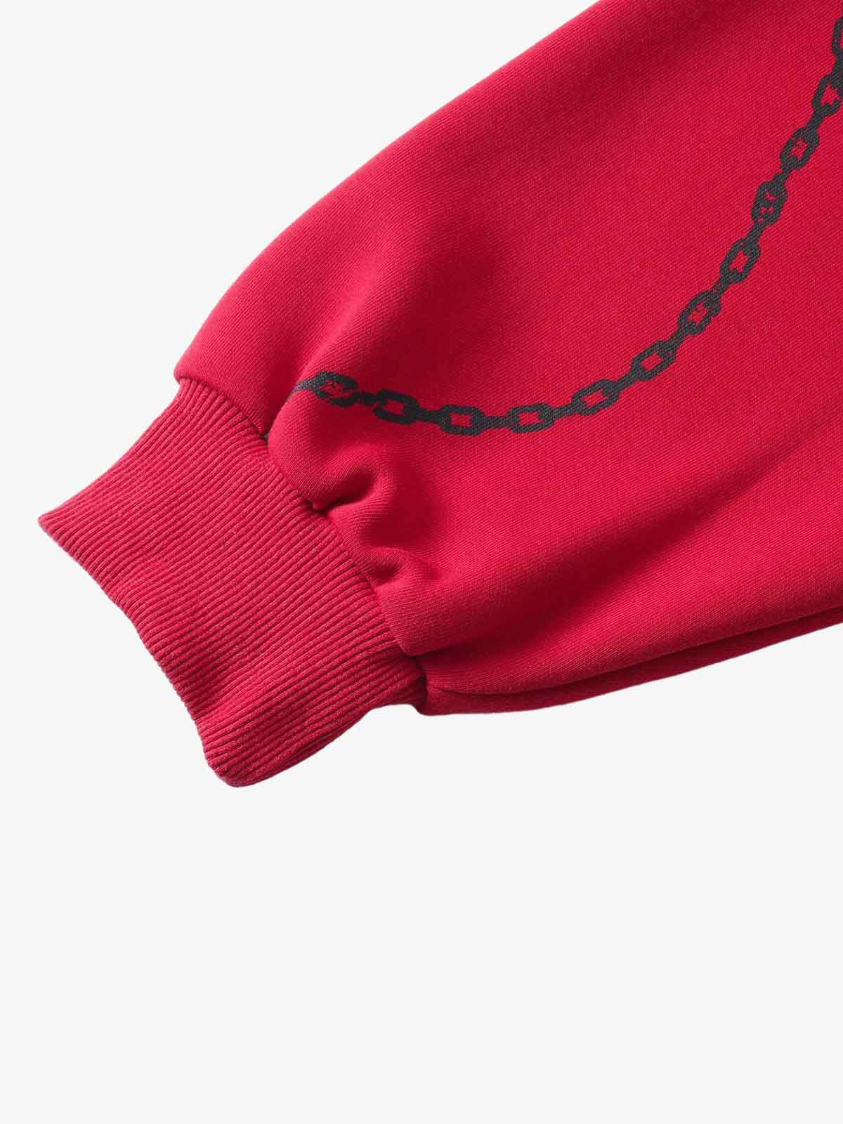 Chain Thorn Allover Graphic Pullover Hoodie