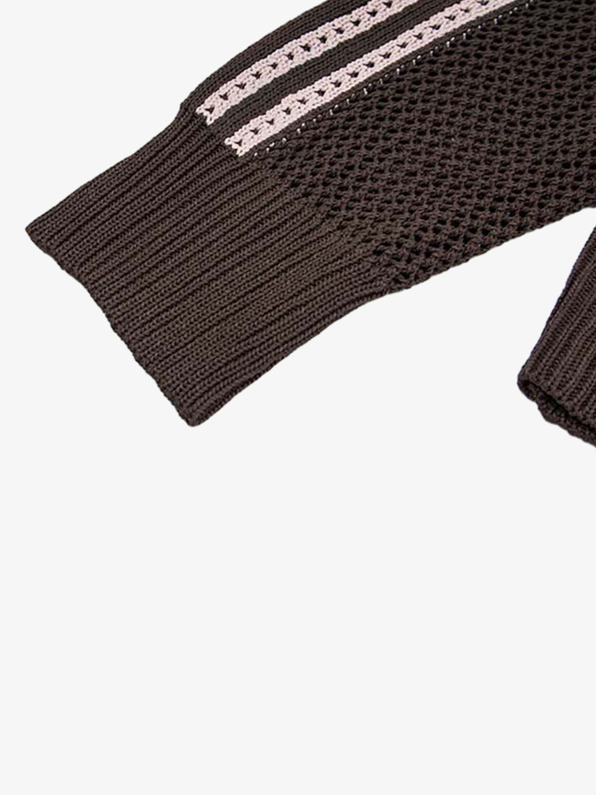 Street-style Openwork Mesh Knit Sweater