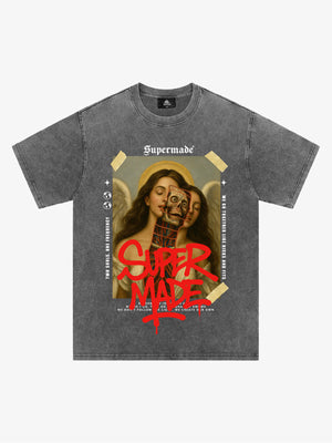 Angel and Demon Struggle Graphic T-shirt 