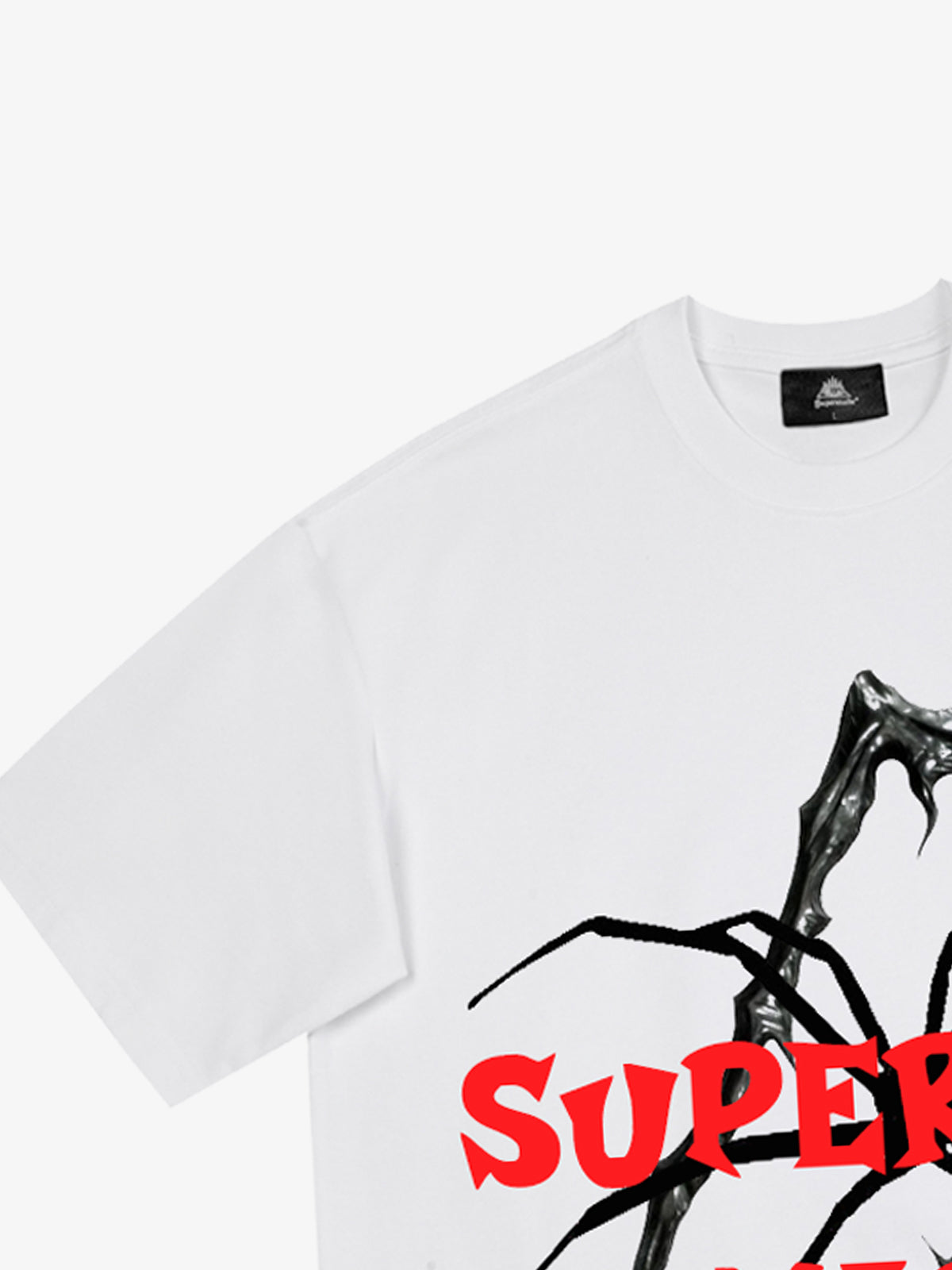 Distressed Sleeveless Crop Top with Barbed Wire Graphic and Chain Design 