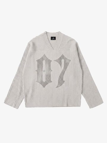 Gothic Distressed V-Neck Sweater