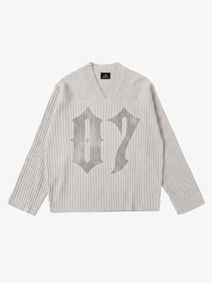 Gothic Distressed V-Neck Sweater