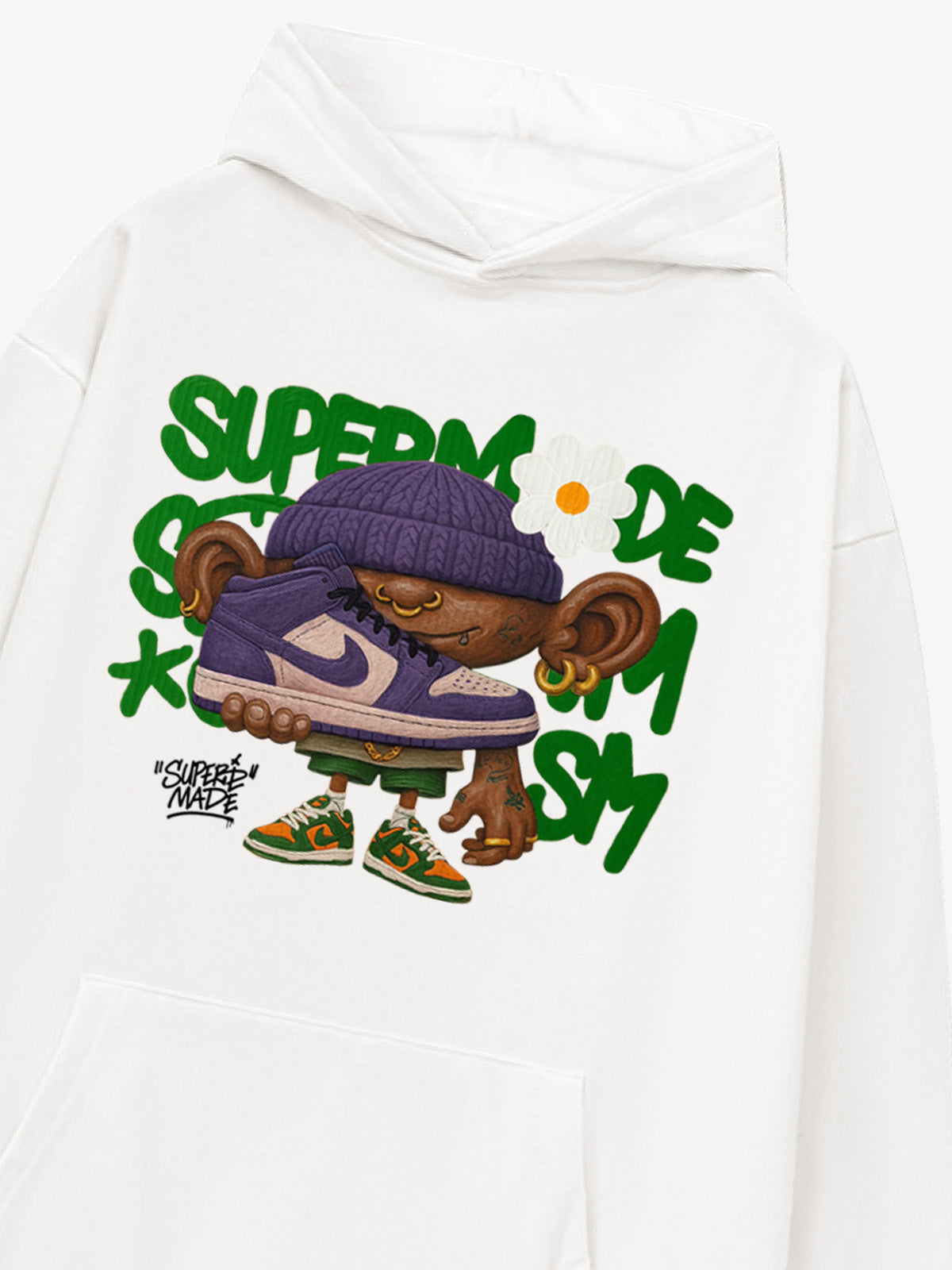 Thesupermade Street Cartoon Trend Sneakers Boy Hooded Sweatshirt 