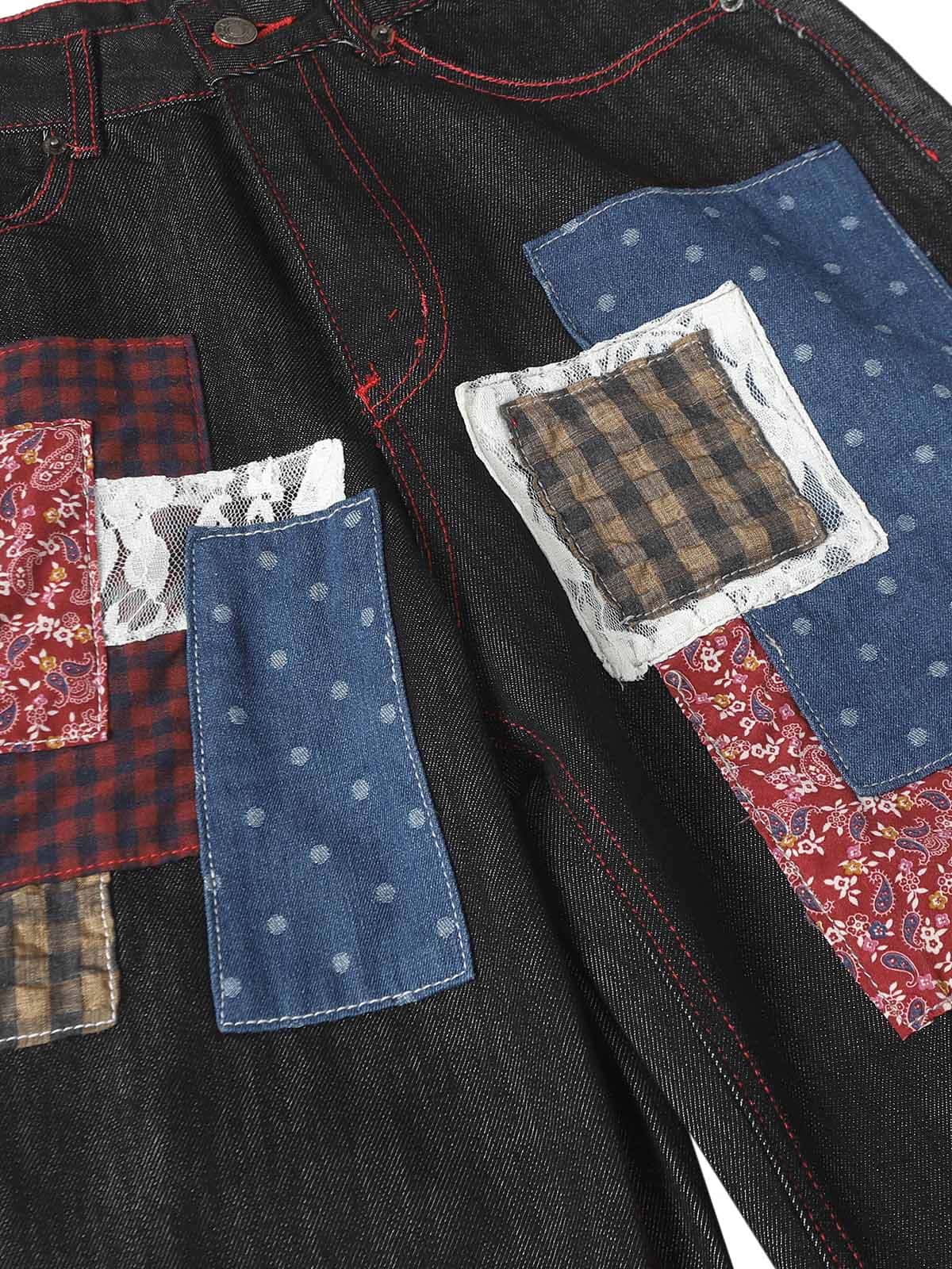 Retro Patchwork Baggy Jeans