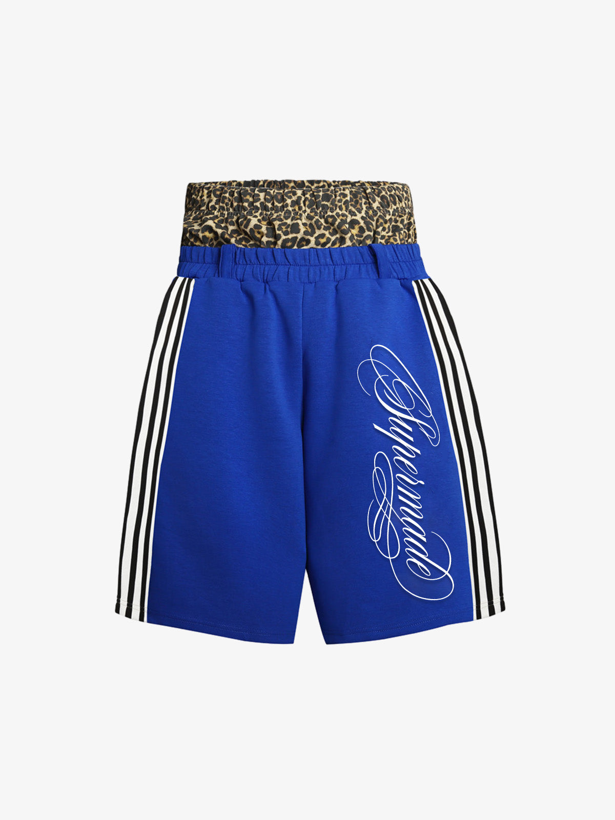 Pantalones cortos de leopardo de doble cintura