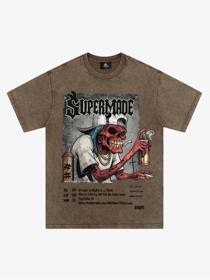 Graphic Tee with Bold Skull Design for Men 