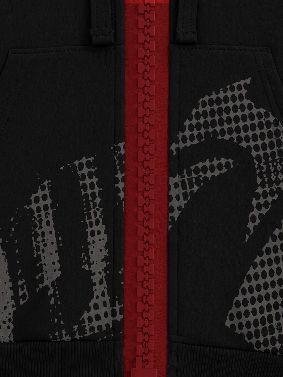 Oversized-Zip Skeleton Graphic Hoodie & Wide-Leg Sweatpants Set