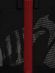 Oversized-Zip Skeleton Graphic Hoodie & Wide-Leg Sweatpants Set