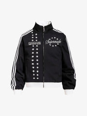 Retro Embroidered Star Flight Jacket