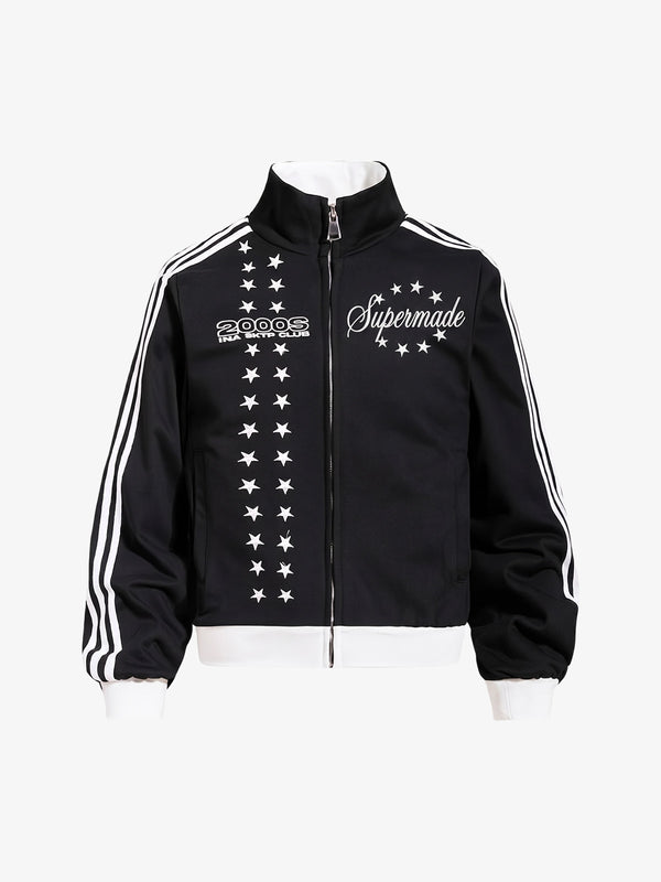 Retro Embroidered Star Flight Jacket