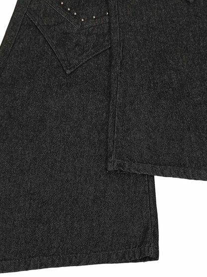 Deconstructed Rivet Scimitar Jeans 