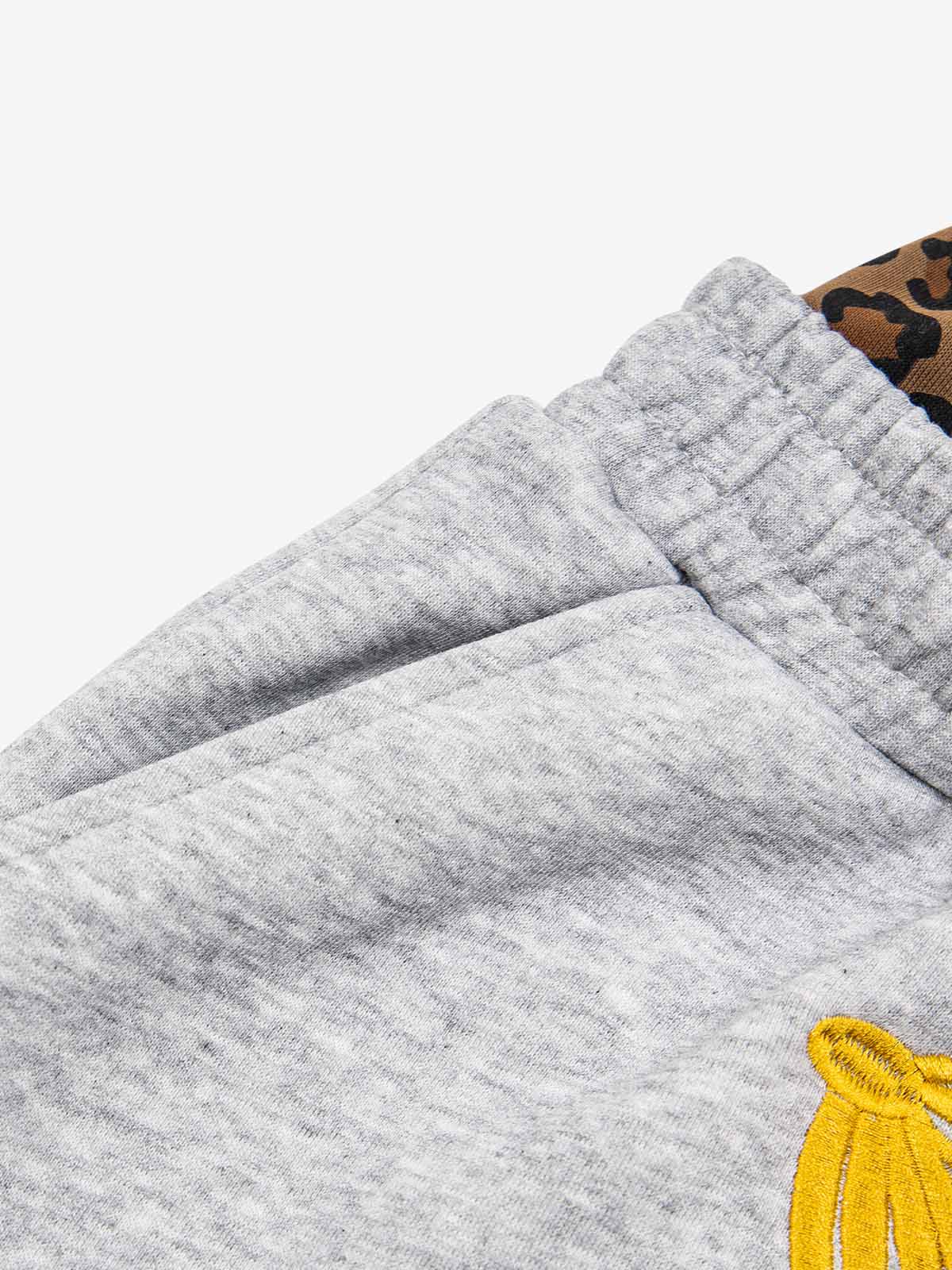 Leopard Double Waist Napoleon Embroidered Sweatpants