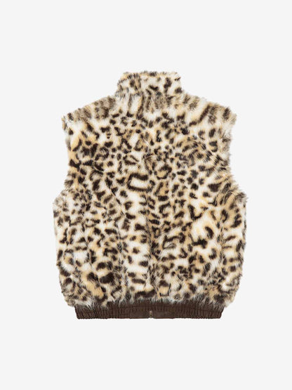 Stylish Sleeveless Vest with Leopard Trim for Men and Women - Perfect for Casual and Trendy Looks 