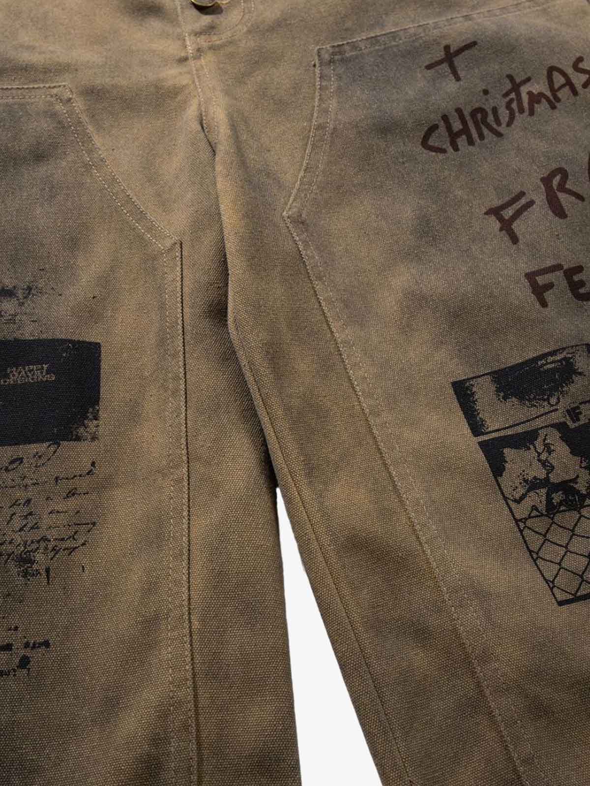 Dirty Mud Wash Print Jorts 