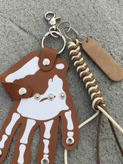 Punk Skull Hand Braided Keychain 