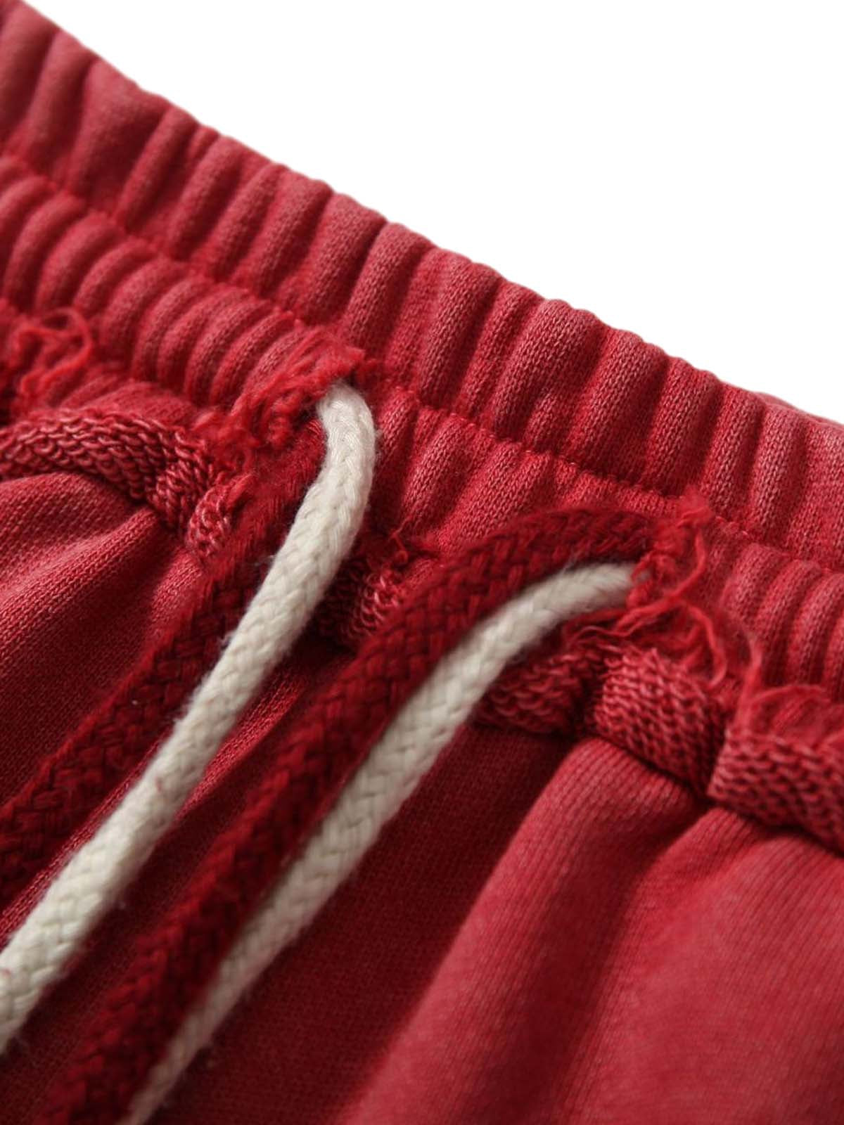 Distressed Ripped Red Culotte Jorts 