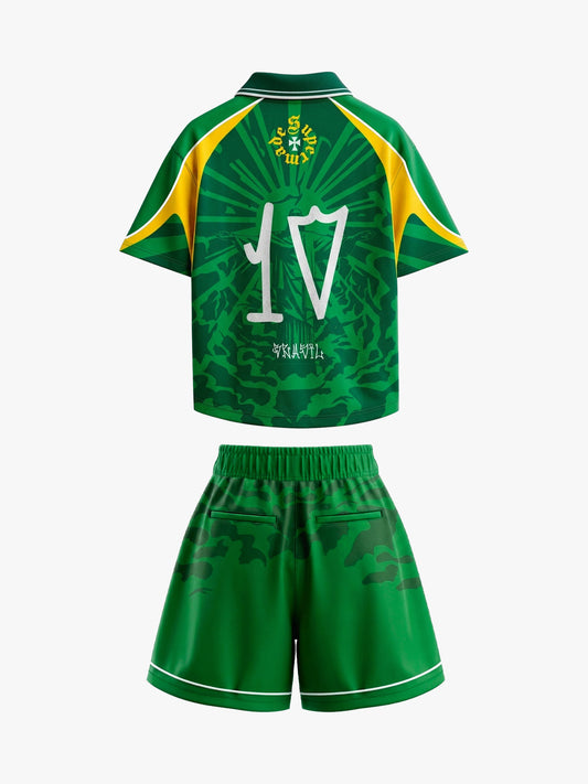 Classic Brazil "Savior" Color-Block Custom Jersey Set