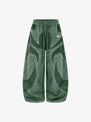 Washed Panelled High-Neck Zip Hoodie & Wide-Leg Sweatpants Set