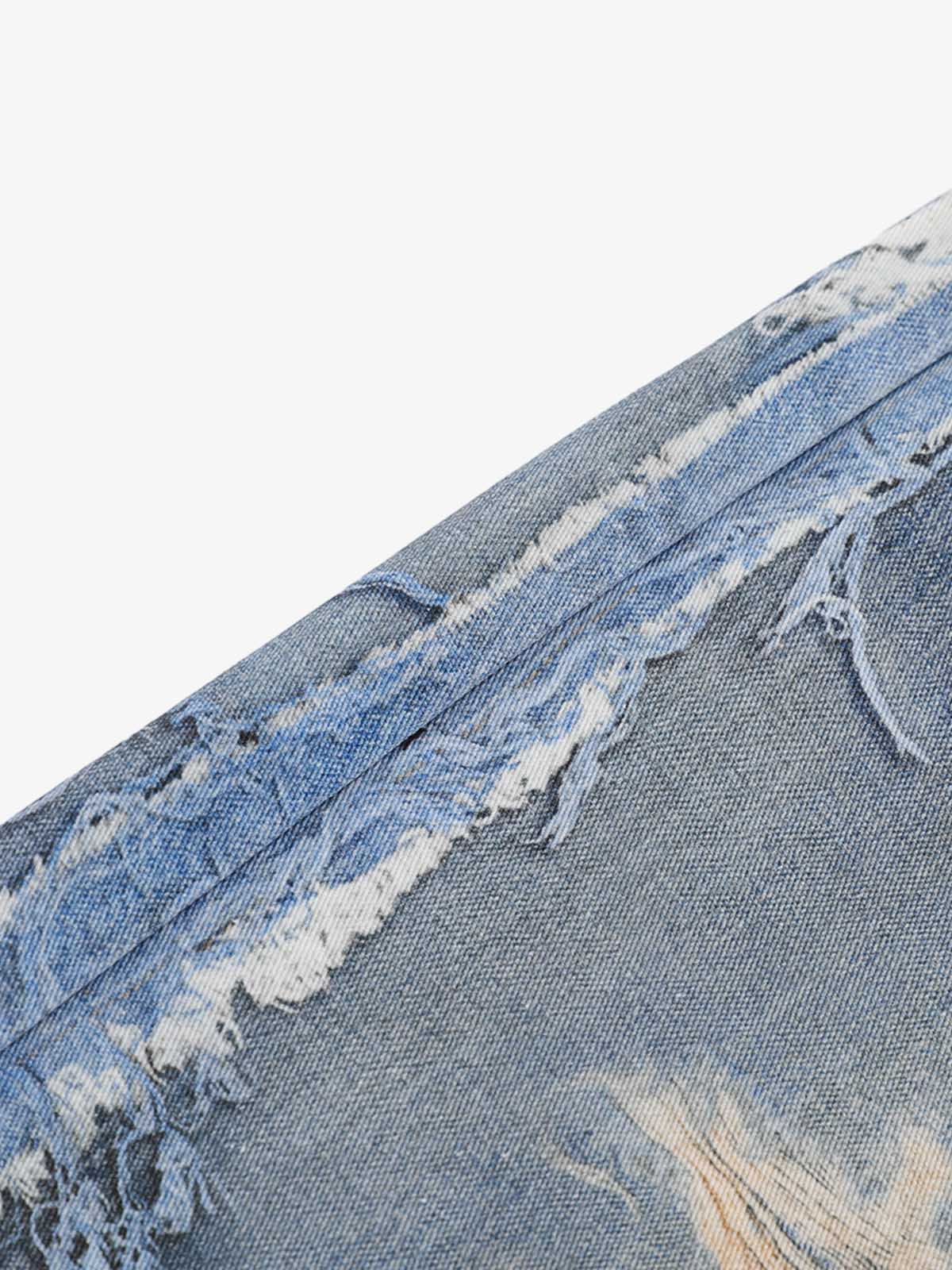 Retro Deconstructed Denim Shorts 