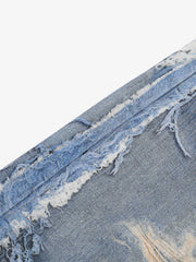Retro Deconstructed Denim Shorts 