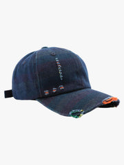 Vintage Washed Distressed Denim Baseball Cap 