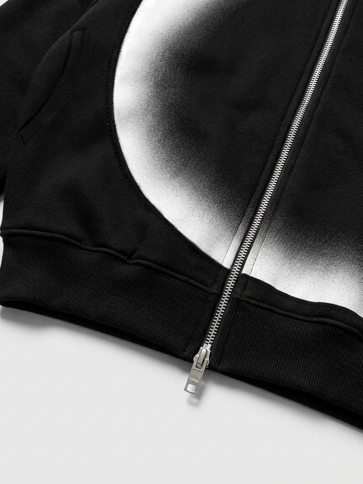 Curved Stripe Zip Hoodie & Wide-Leg Sweatpants Set