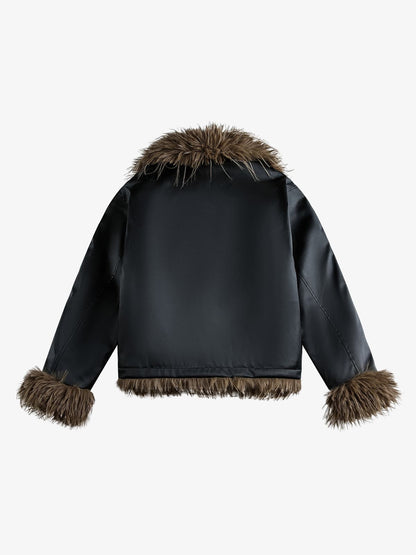 Winter-Ready Corduroy Jacket with Faux Fur Trim for Men 