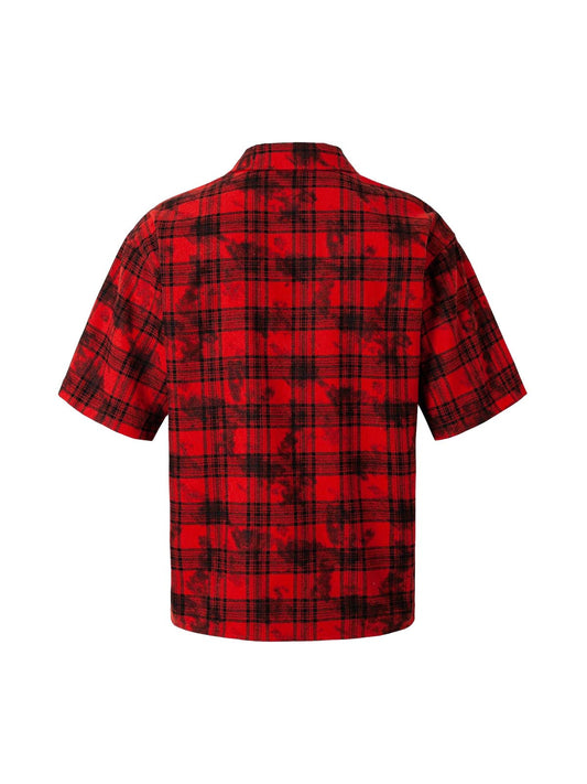 Street Creative Pin Print Plaid Shirt 