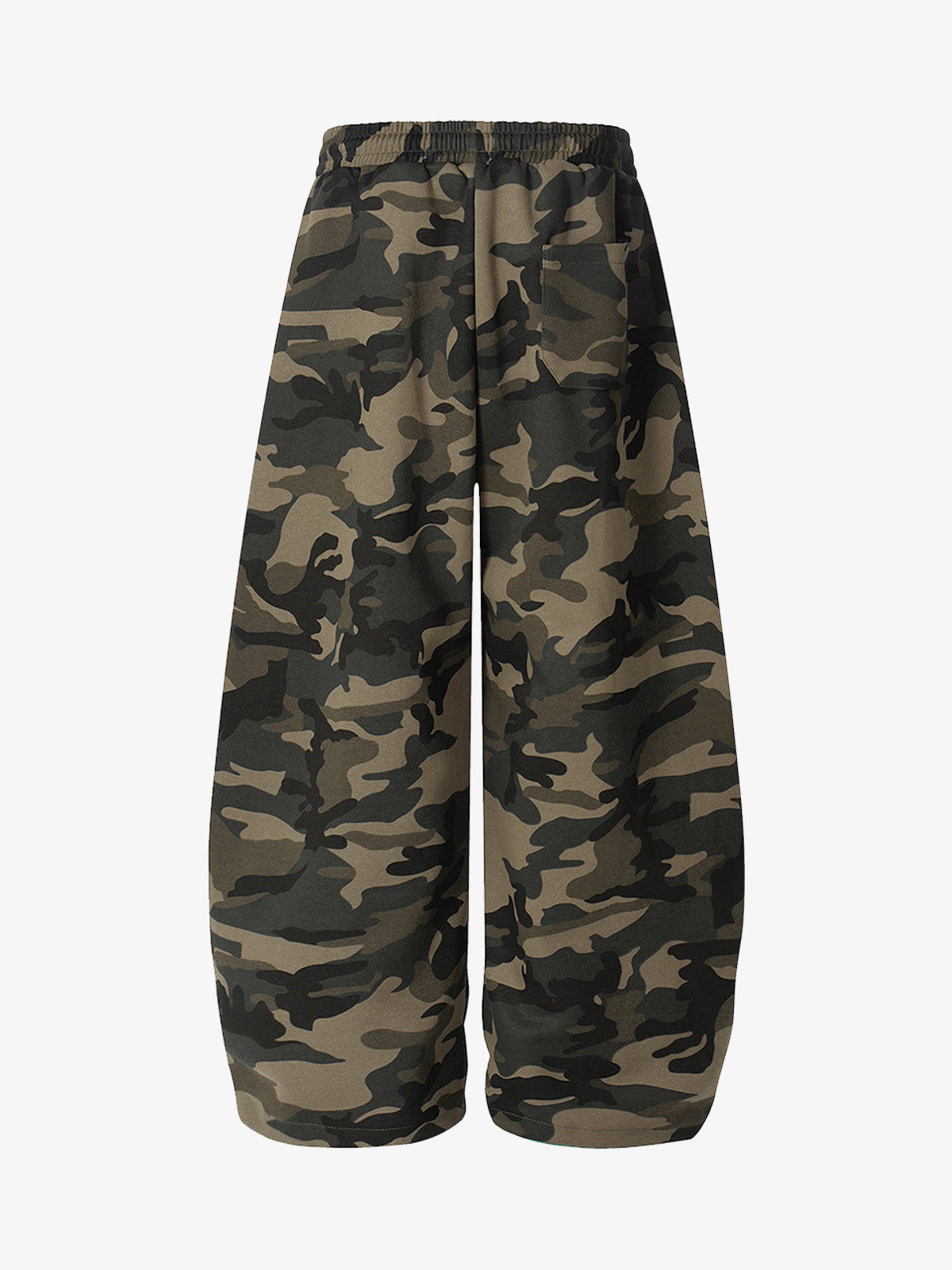 Camouflage Wide-Leg Pants with Red Stripes and Embroidery for Casual Wear 