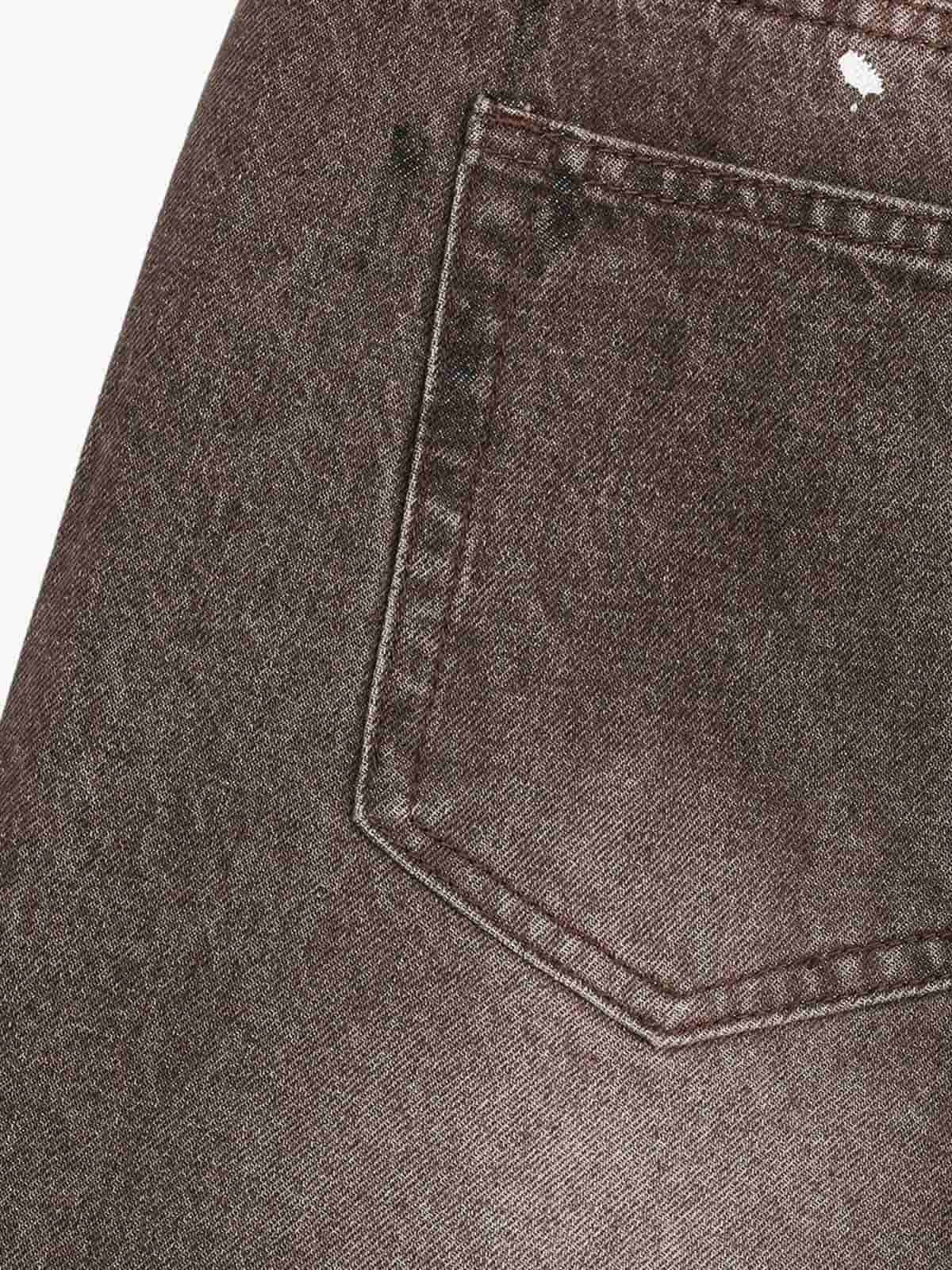 Retro Patchwork Washed Wide Leg Denim Jeans