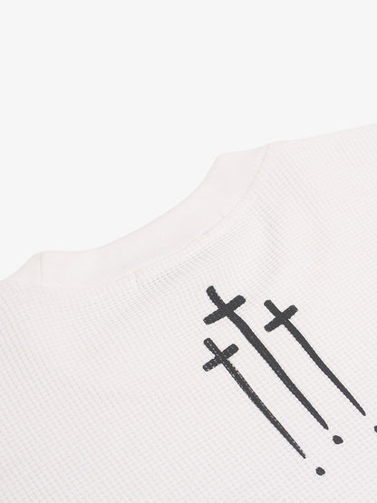 Dark Gothic Letter Print Long-Sleeve T-Shirt